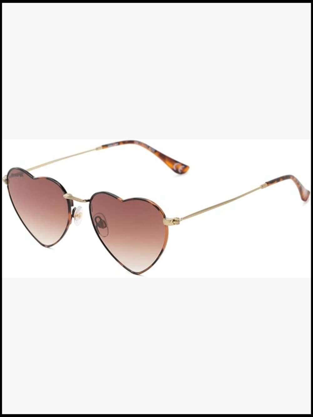 Metal Heart Sunglasses with UV Protection, Non-Polarized